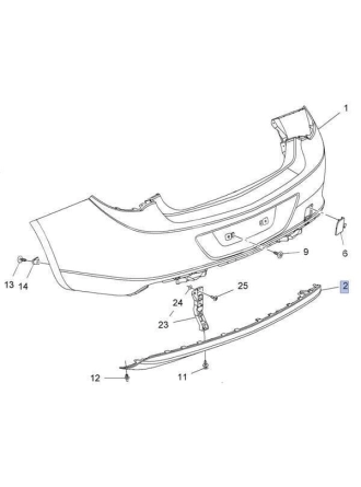 PSA 13353299 | Opel Astra J Sedan Arka Tampon Alt Bakaliti Sensörsüz Orijinal