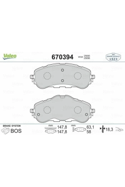 VALEO 670394 | Fren Balata Ön 14-Pt.308
