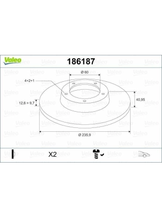 VALEO 186187 | Disk On Corsa.B-Astra.F | 1 Adet