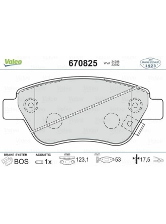 VALEO 670825 | Fren Balatası Opel Corsa D 07-Küçük Tip Ön