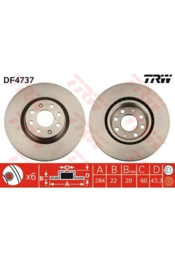 TRW DF4737 | Opel Corsa D Ön Fren Diski Büyük Tip 284 mm