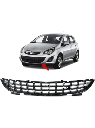 İTHAL 1320196 | Opel Corsa D Ön Tampon Orta Izgara 2011 Sonrası Makyajlı Kasa