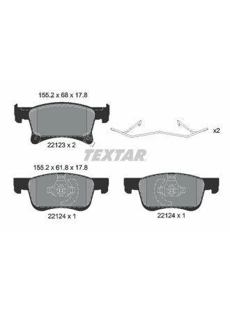 TEXTAR 2212301 | Fren Balatası Opel Corsa E (15 Jant) Ön