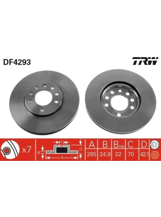 TRW DF4293 | Opel Vectra B / Vectra C Ön Disk Takım 1.6-2.0 5 Bijon | 1 Adet