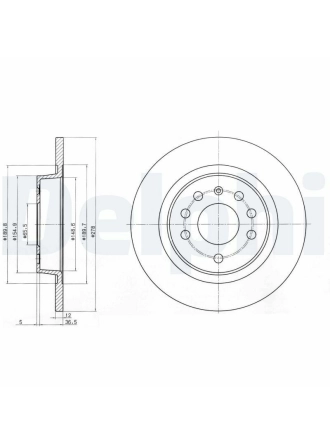 DELPHI BG3731C | Disk Arka 03-Vectra.C Havasız Kaplamalı | 1 Adet