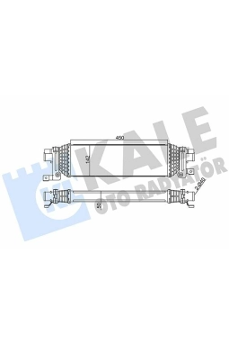 KALE 346800 | Turbo Radyatörü (Intercooler) Fusion 1,6Tdcı 90Ps 02-Mazda 2 03-1.4 De 450X142x50