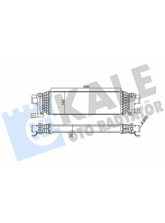 KALE 346800 | Turbo Radyatörü (Intercooler) Fusion 1,6Tdcı 90Ps 02-Mazda 2 03-1.4 De 450X142x50
