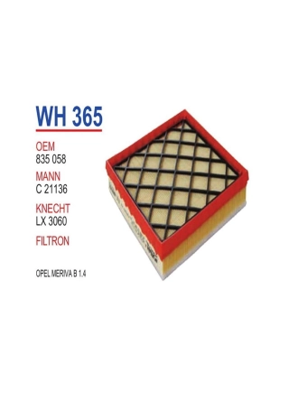 WUNDER WH365 | Opel Meriva B 1.3 1.4 1.7 Hava Filtresi