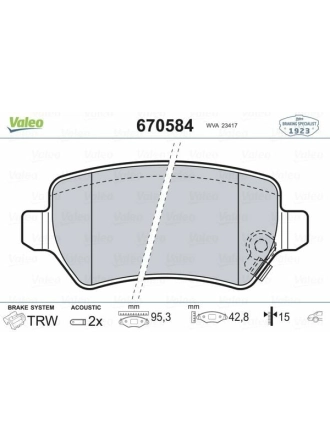 VALEO 670584 | Fren Balata Arka 02-05 Astra.G-H-Mrv-Zfr-Combo.C