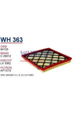 WUNDER WH363 | Opel insignia Hava Filtresi W363