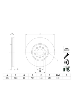 BOSCH 0986479F03 | Disk On (Ad) 17-Insignia.B | 2 Adet