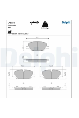DELPHI LP3736 | Fren Balata Ön 18 > Insignia.B (Jant:17)