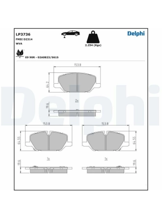 DELPHI LP3736 | Fren Balata Ön 18 > Insignia.B (Jant:17)