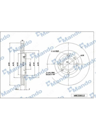 MANDO MBC030112 | Disk On (Ad) Partner-307-C3 12-Pt.301 | 2 Adet