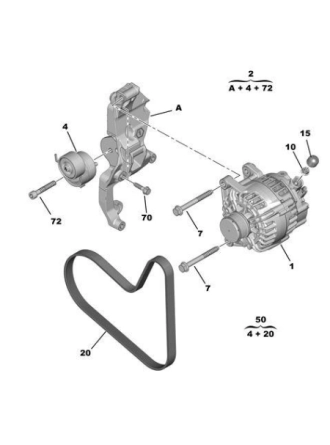 PSA 1688197180 | Citroen C3 2018 -2022 1.2i V Kayış Seti Orijinal