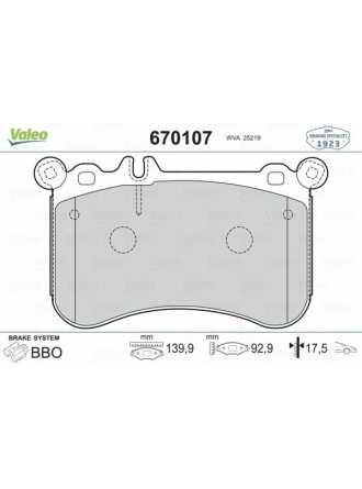 VALEO 670107 | Fren Balata Ön 12-E-Seri (W212-S212)-S-Seri (W221)