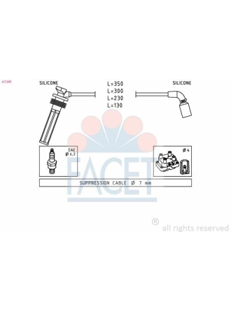 FACET 4.7249 | Buji Kablosu Takımı Chevrolet Aveo 1.2 16V