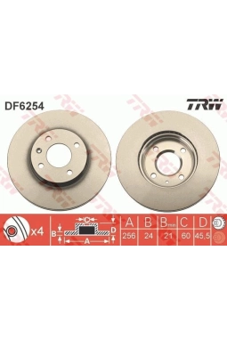 TRW DF6254 | Fren Diski Ön Chevrolet Aveo 2011- , Cobalt 2014-
