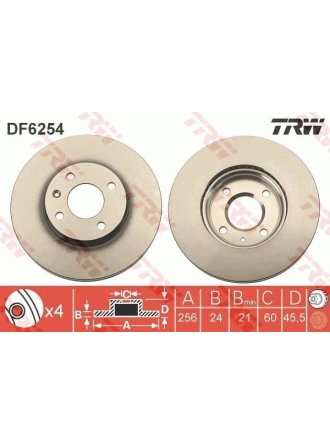 TRW DF6254 | Fren Diski Ön Chevrolet Aveo 2011- , Cobalt 2014-