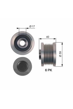 GATES OAP7144 | Alternatör Kasnağı 10-Astra.J-Insignia 1.6 16V *A16let*