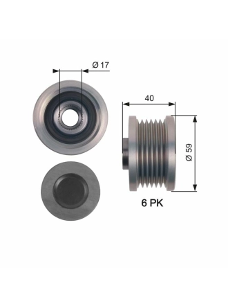 GATES OAP7144 | Alternatör Kasnağı 10-Astra.J-Insignia 1.6 16V *A16let*