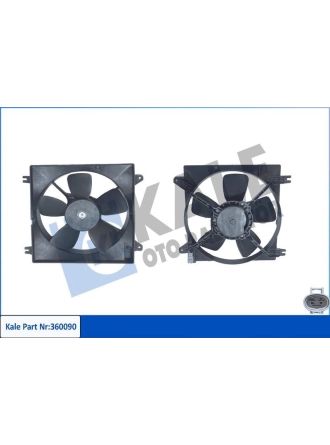 KALE 360090 | Fan Motoru Davlumbazlı (Chevrolet Lacetti (J200) 1.4 1.6 1.8 2.0D 05-11)