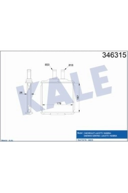 KALE 346315 | Chevrolet Lacetti Kalorifer Radyatörü