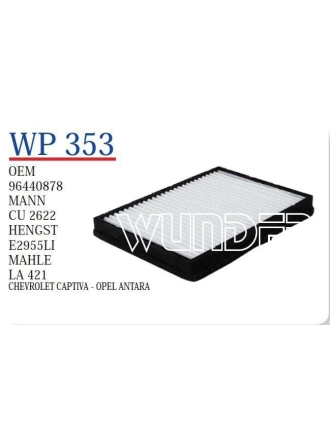 WUNDER WP353 | Chevrolet Captiva Klima Polen Filtresi (WP353, 96440878)