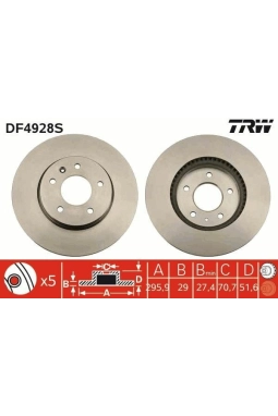 TRW DF4928S | Disk On (Ad) 07-Antara-Captiva Kaplamalı (Kutu Fıyat Tek) | 2 Adet