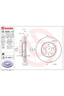 BREMBO 09.A630.10 | Fren Diski Ön Standard Chevrolet | 2 Adet