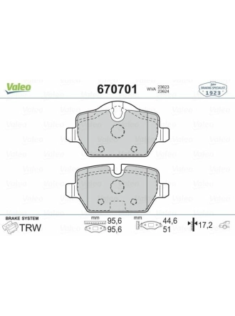 VALEO 670701 | Fren Balata Arka 06-3S-E90 1S-E81-E87