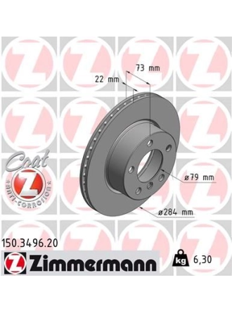 ZIMMERMAN 150.3496.20 | BMW E87-F20 Ön Disk Adet 34116792215 | 1 Adet