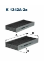 FILTRON K1342A-2X | BMW X1 F48-Mini F56 Klima Filtresi Karbonlu Takım 64116823725
