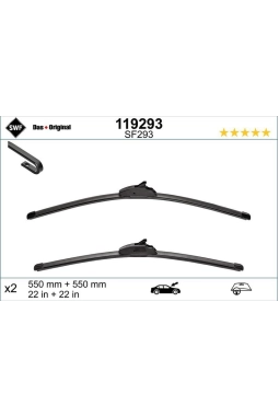 VALEO 119293 | Silecek Süpürgesi Muz Tip (X2) 550 / 550 Spoılerlı Land Rover Discovery III IV Range Rover Sport Kangoo 08 -
