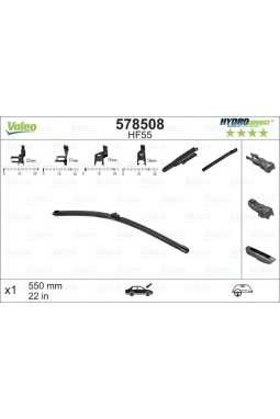 VALEO 578508 | Silgi Süpürgesi Tek 55Cm Klasık Multı-Clıp Muz First
