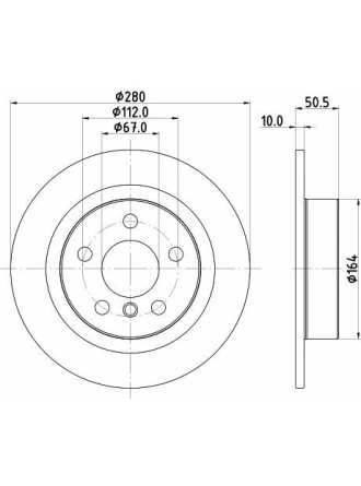 HELLA PAGID 8DD355122-661 | Fren Diski Arka (BMW F40-F45-F46-F48-F39 Mini F54-F60) | 2 Adet