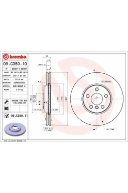 BREMBO 09.C350.11 | Fren Diski Ön (BMW F40-F45-F46-F48-F39 Mini F54-F60) | 2 Adet