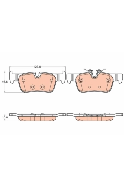 TRW GDB2063 | Arka Fren Balatası BMW F45 F48 F39 Mini F60 F54