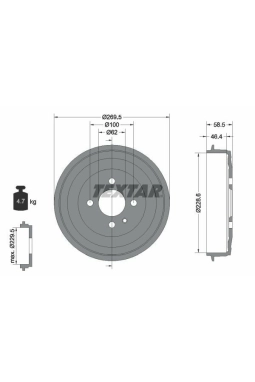 TEXTAR 94009300 | Fren Kampanası E-30 Arka