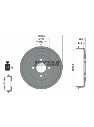 TEXTAR 94009300 | Fren Kampanası E-30 Arka