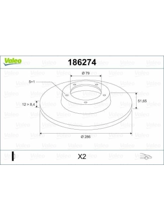 VALEO 186274 | Fren Diski Ön BMW E36 91-98 Z3 95-03