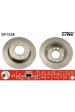TRW DF1539 | Fren Diski Arka BMW E36 91-98 E46 97-05