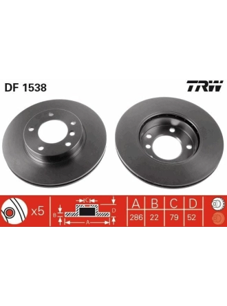 TRW DF1538 | Disk On 94-05 3S-E36-E46 Havalı | 1 Adet