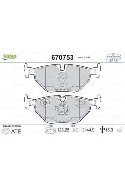 VALEO 670753 | Fren Balata Arka 98-BMW 3S-E46