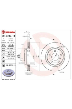 BREMBO 09.7702.11 | Fren Diski Arka Kaplamalı Havalı BMW E46 2001-2005 | 2 Adet