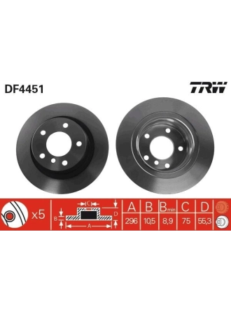 TRW DF4451 | Disk Arka 06-3S-E90 07-1S-E81-E87 | 1 Adet