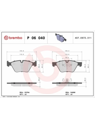 BREMBO P06040X | Fren Balatası Ön (BMW E-90 / 91 / 92 / 93 / 320I) Xtra Line
