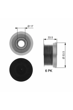 GATES OAP7111 | Alternatör Kasnağı 04-13 1-Seri 3-Seri 5-Seri (E81-E87-E46-E90-E92)