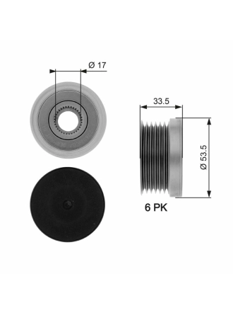 GATES OAP7111 | Alternatör Kasnağı 04-13 1-Seri 3-Seri 5-Seri (E81-E87-E46-E90-E92)