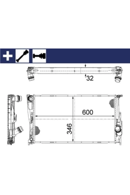 MAHLE CR1083000S | Radyatör 03-1-Seri (E81-E87) 3-Seri (E90-E91) X1 (E84)
